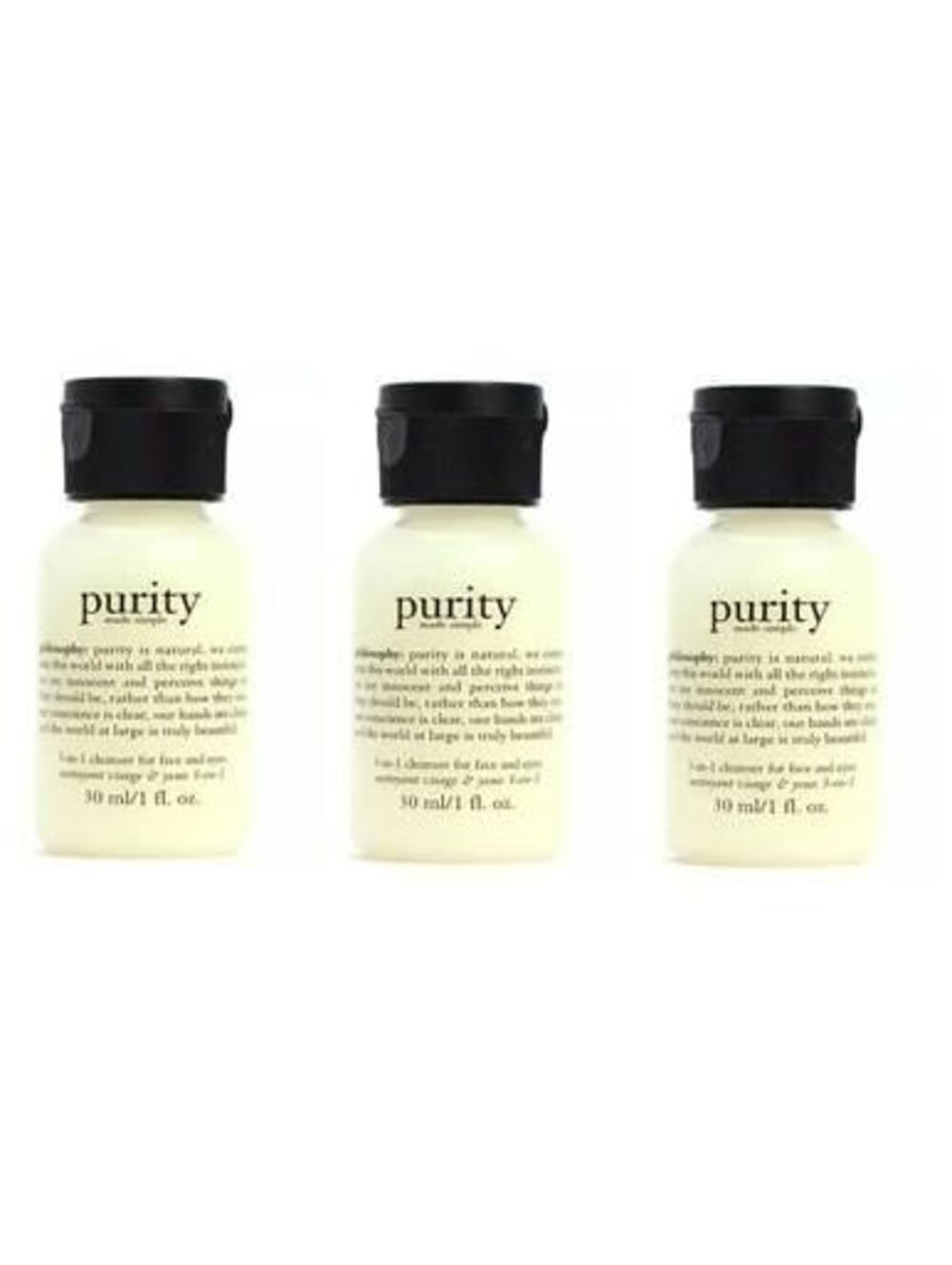 Philosophy Purity Made Simple 3-in-1 Cleanser 1 Oz.Travel Size - 3 Pack (33103)